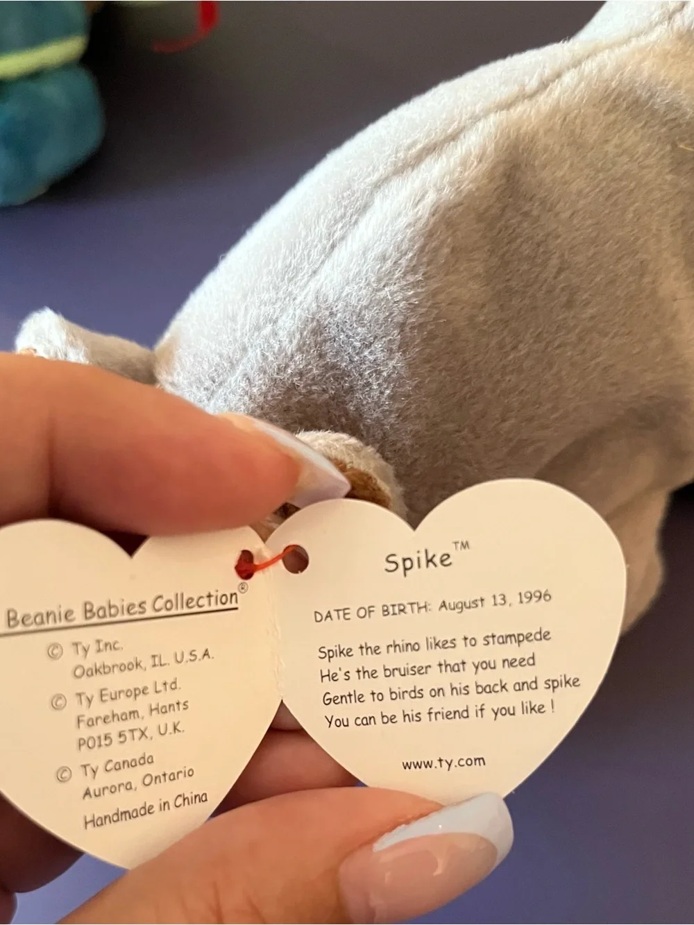 Spike the Rhino Beanie Baby